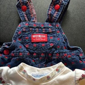 OshKosh B'gosh Navy Overalls with Red Accents